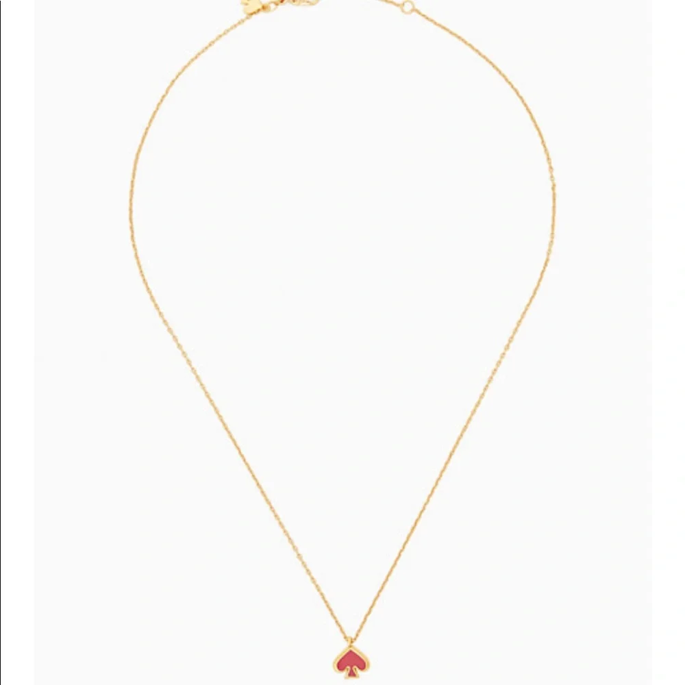 Kate Spade  Enamel Mini Pendant Necklace in Bright Rose - Picture 2 of 6